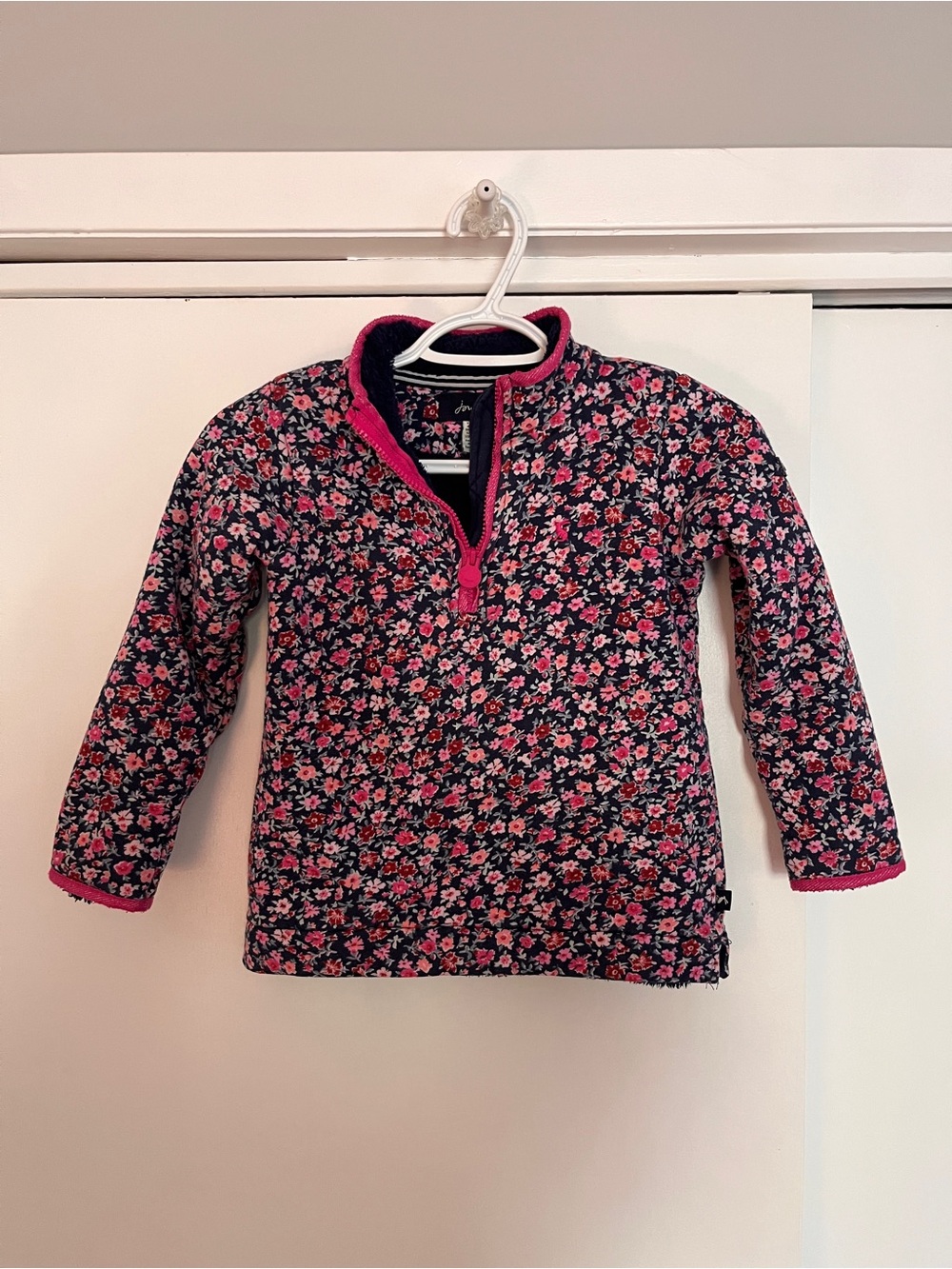 Joules Floral Quarter Zip Sweater, Girls’ Size 7-8